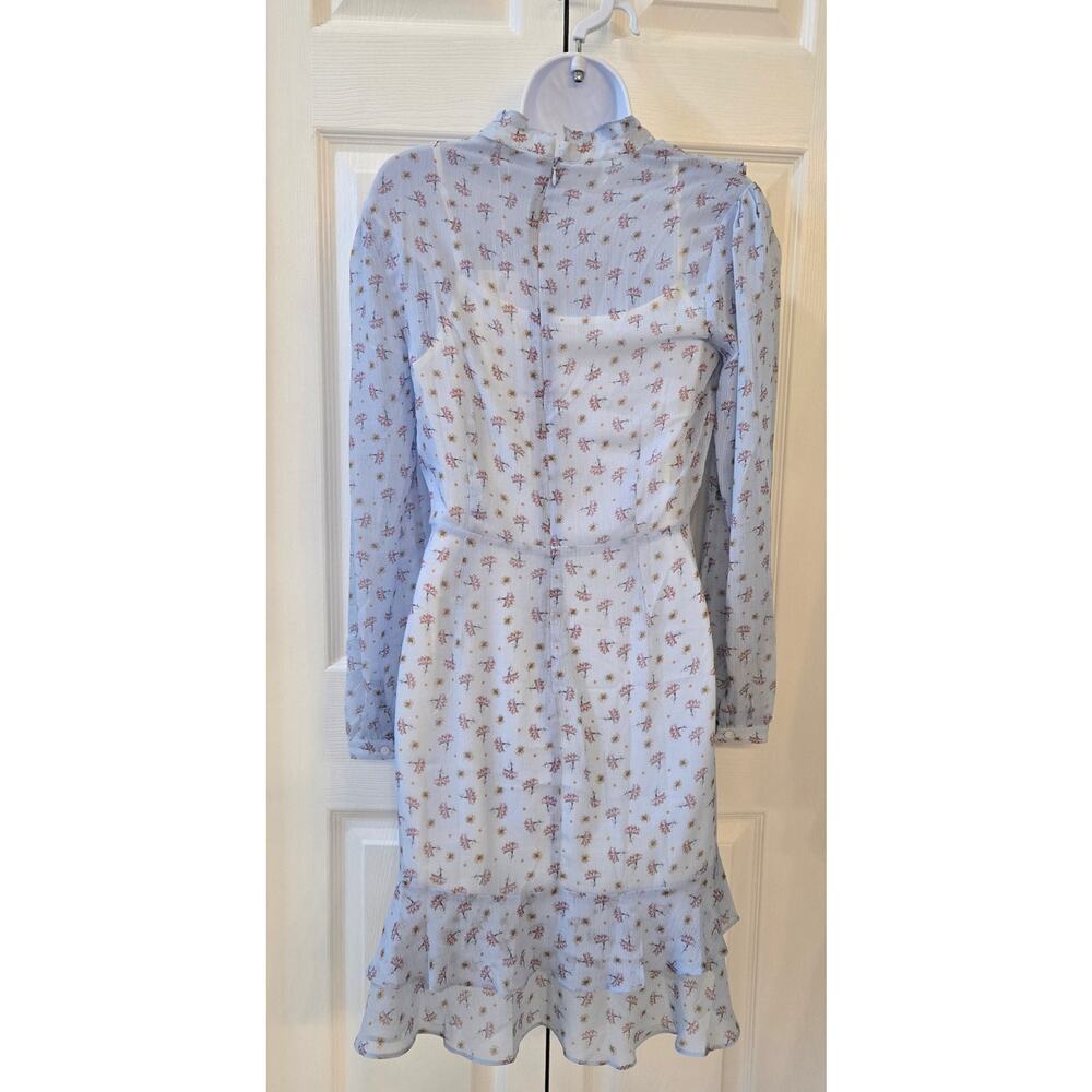 Endless rose Sheer baby blue floral Fairy Pleated tiered Cottagecore Sz Small - Picture 3 of 13